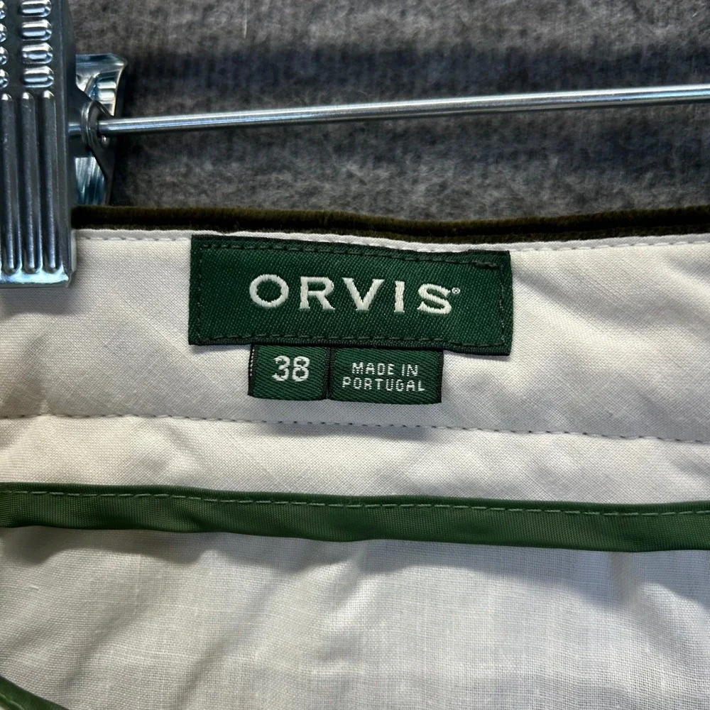 Orvis Mens 38 Olive Green Brisbane Moss Corduroy Pants Straight Leg Portugal